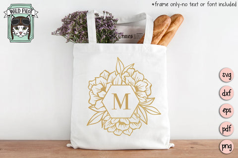 Floral Monogram Frames SVG Cut File SVG Wild Pilot 