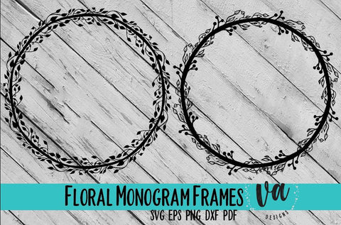 Floral Monogram Frames SVG V. Anderson Designs 