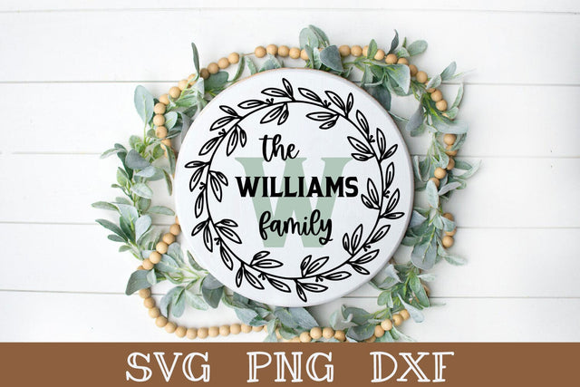 Floral Monogram Round Sign SVG Cut File SVG Shine Green Art 