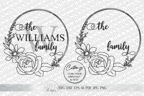 Floral Monogram SVG | Farmhouse Round Sign SVG | dxf and more! SVG Diva Watts Designs 