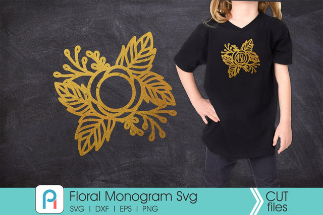 Floral Monogram Svg, Flower Monogram Svg, Flower Svg, Flower SVG Pinoyart Kreatib 