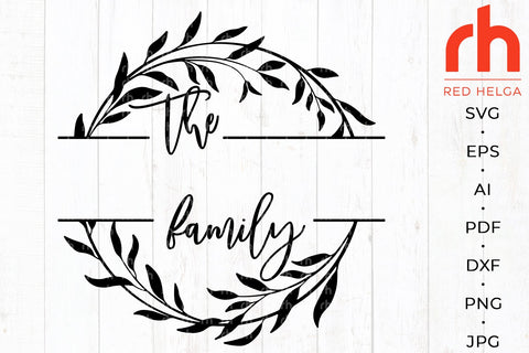 Floral Monogram SVG - Leaves Frame Cut File SVG RedHelgaArt 