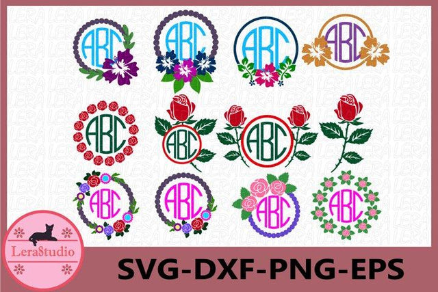 Floral Monogram SVG Lerastudio 