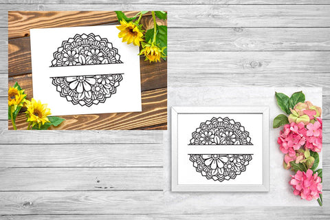 Floral Monogram SVG, Split Monogram SVG, Flower Mandala. SVG Elinorka 