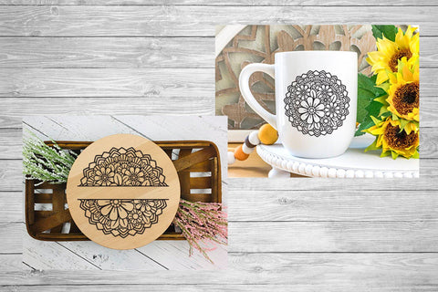 Floral Monogram SVG, Split Monogram SVG, Flower Mandala. SVG Elinorka 