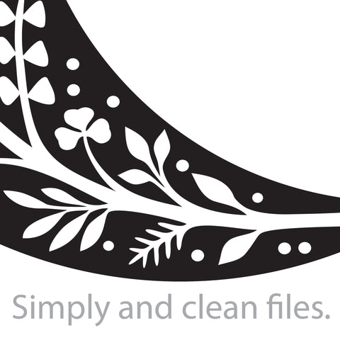 Floral Moon (Celestial Flowers, Crescent in Boho style) SVG TribaliumArtSF 