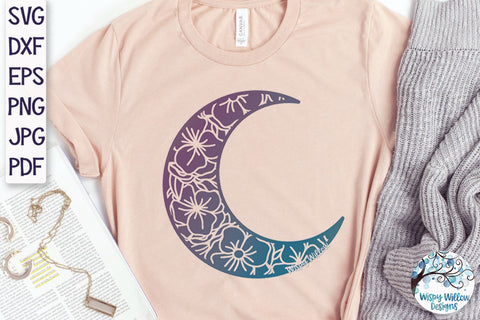 Floral Moon Mandala SVG SVG Wispy Willow Designs 