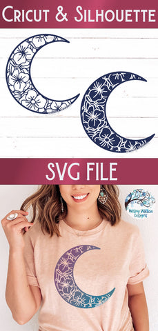 Floral Moon Mandala SVG SVG Wispy Willow Designs 