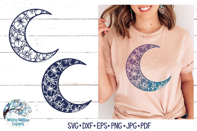 Floral Moon Mandala SVG SVG Wispy Willow Designs 