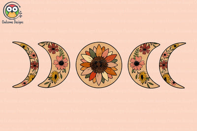 Floral Moon Phase Sublimation Sublimation LAM HOANG THUY 
