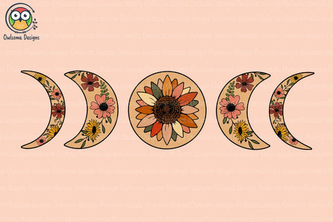 Floral Moon Phase Sublimation Sublimation LAM HOANG THUY 