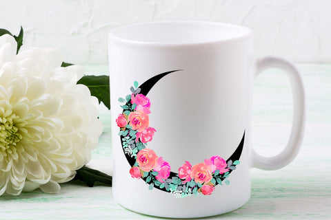 Floral Moon Sublimation I Moon Flowers Sublimation Designs Sublimation Happy Printables Club 