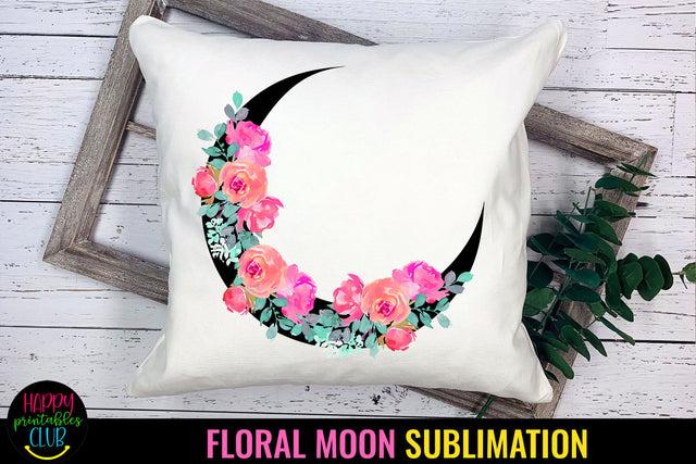 Floral Moon Sublimation I Moon Flowers Sublimation Designs Sublimation Happy Printables Club 