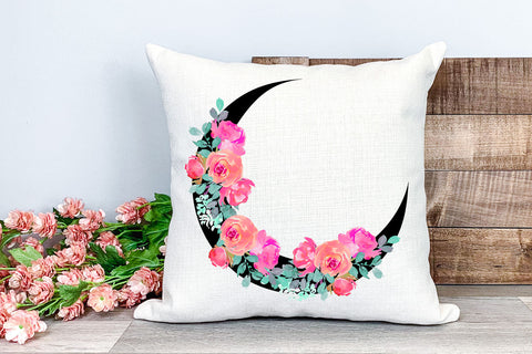 Floral Moon Sublimation I Moon Flowers Sublimation Designs Sublimation Happy Printables Club 