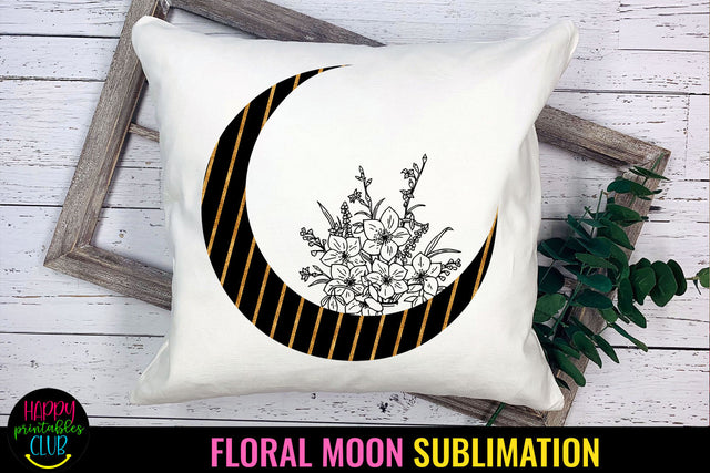 Floral Moon Sublimation I Moon Flowers Sublimation Designs Sublimation Happy Printables Club 
