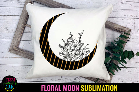 Floral Moon Sublimation I Moon Flowers Sublimation Designs Sublimation Happy Printables Club 