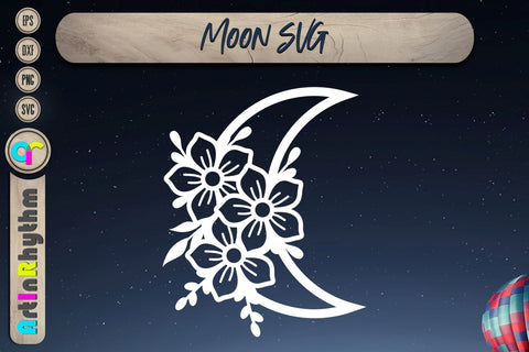 Floral moon svg SVG Artinrhythm shop 