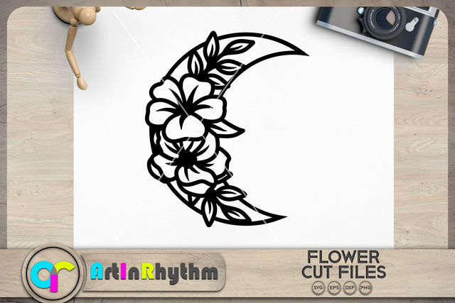 Floral moon SVG SVG Artinrhythm shop 