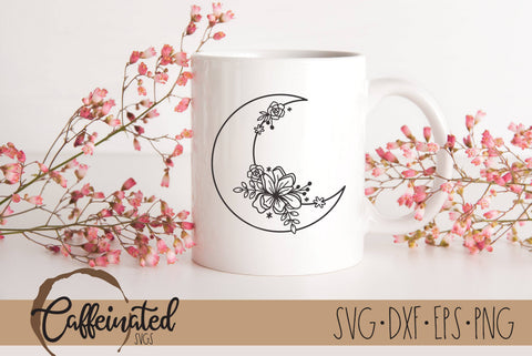 Floral Moon svg SVG Caffeinated SVGs 