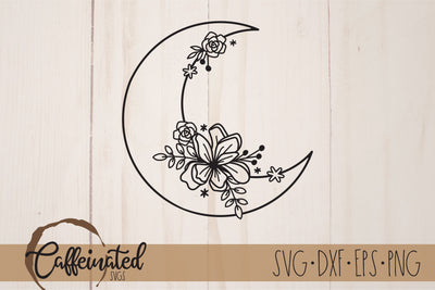 Floral Moon svg SVG Caffeinated SVGs 