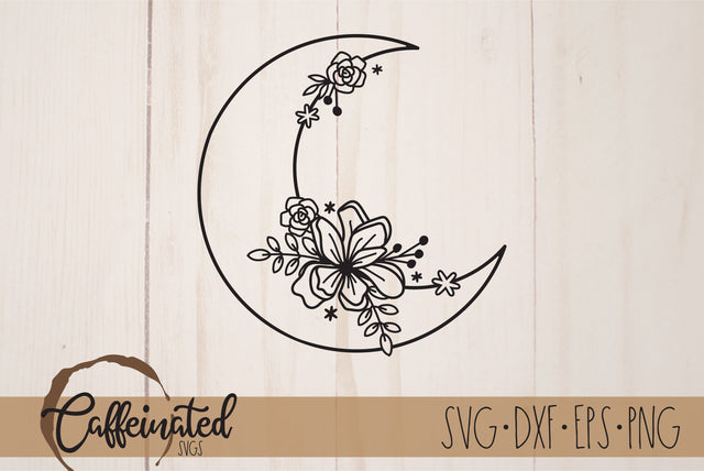 Floral Moon svg SVG Caffeinated SVGs 