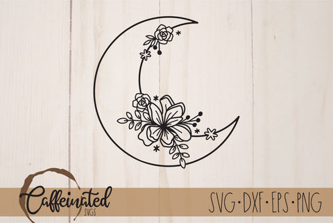 Floral Moon svg SVG Caffeinated SVGs 