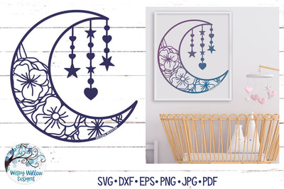 Floral Moon SVG SVG Wispy Willow Designs 