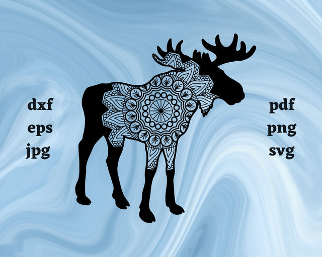 Floral Moose SVG Cut File SVG Northern Light SVG 