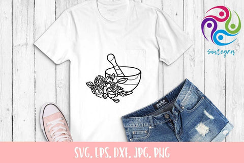 Floral Mortar SVG Cut File SVG Sintegra 