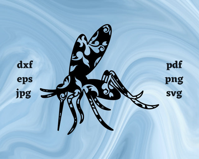 Floral Mosquito SVG Cut File SVG Northern Light SVG 