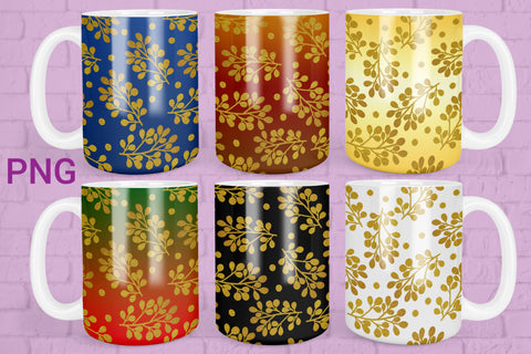 Floral mug design | Leaves mug sublimation Sublimation Svetana Studio 