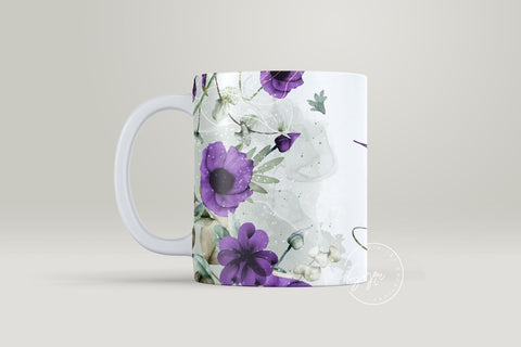 Floral Mug Wrap, Add Your Name Mug Design, Flower Sublimation Wrap, 11 & 15 Oz Mug Cricut Press Sublimation Wrap, Mug Gift Idea, mug png Sublimation Syre Digital Creations 