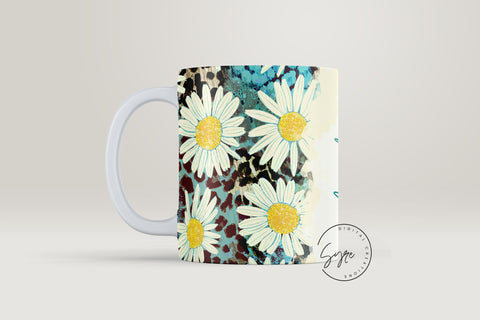 Floral Mug Wrap, Add Your Name Mug Design, Flower Sublimation Wrap, 11 & 15 Oz Mug Cricut Press Sublimation Wrap, Mug Gift Idea, mug png Sublimation Syre Digital Creations 