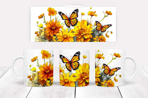 Floral Mug Wrap Bundle | 11 oz Mug Wrap | 15 oz Mug Wrap Sublimation Designs by Ira 
