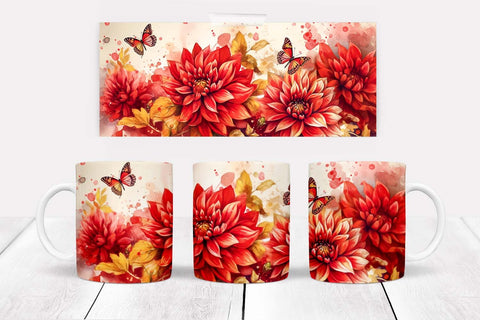 Floral Mug Wrap Bundle | 11 oz Mug Wrap | 15 oz Mug Wrap Sublimation Designs by Ira 