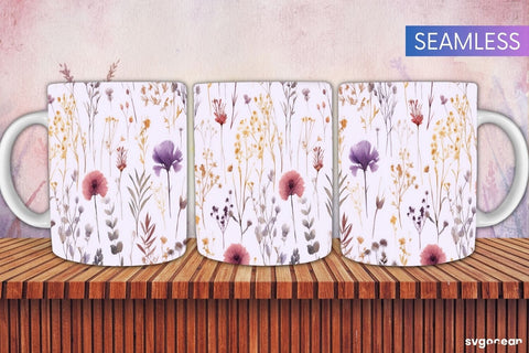 Floral Mug Wraps Bundle | 11 oz | Sublimation Sublimation SvgOcean 