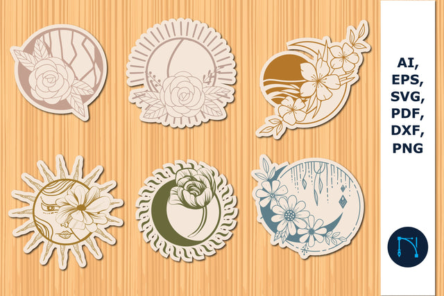 floral Mystical sun and moon svg bundle SVG MD JOYNAL ABDIN 