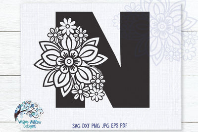 Floral N SVG SVG Wispy Willow Designs 