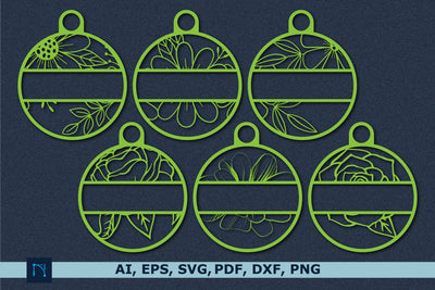 FLORAL Name Ornament laser cut bundle SVG MD JOYNAL ABDIN 
