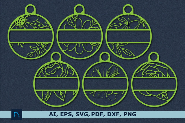 FLORAL Name Ornament laser cut bundle SVG MD JOYNAL ABDIN 