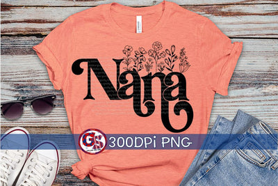 Floral Nana PNG for Sublimation Sublimation Greedy Stitches 