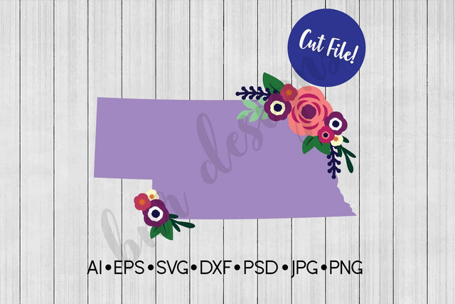 Floral Nebraska SVG SVG BNRDesignShop 