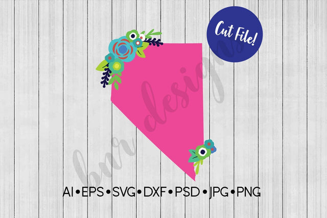 Floral Nevada SVG SVG BNRDesignShop 