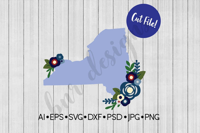 Floral New York SVG SVG BNRDesignShop 
