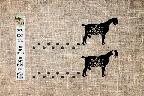 Floral Nubian Goat SVG SVG Designs by Jolein 