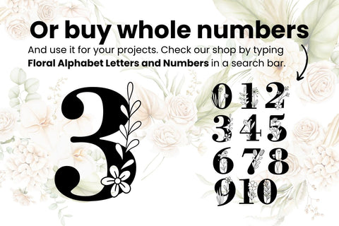 Floral Number 3 SVG SvgOcean 