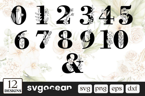 Floral Numbers Svg Bundle SVG SvgOcean 