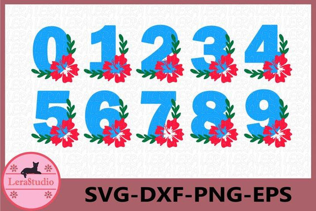 Floral Numbers svg SVG Lerastudio 