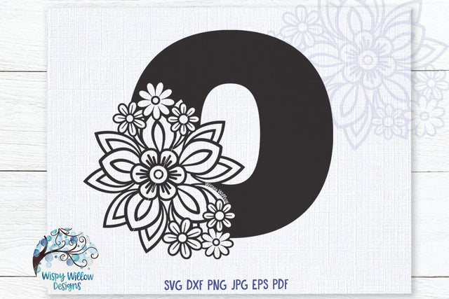 Floral O SVG SVG Wispy Willow Designs 