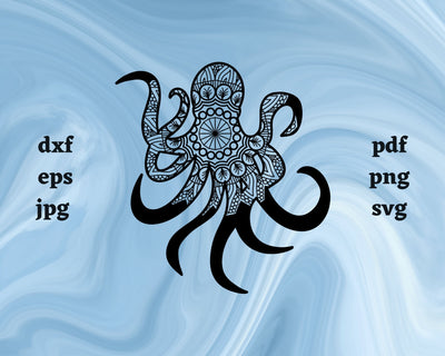 Floral Octopus SVG Cut File SVG Northern Light SVG 